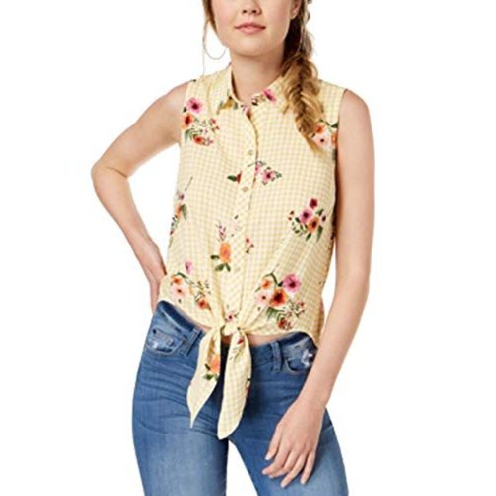 Polly Esther Juniors Tie Front Blouse